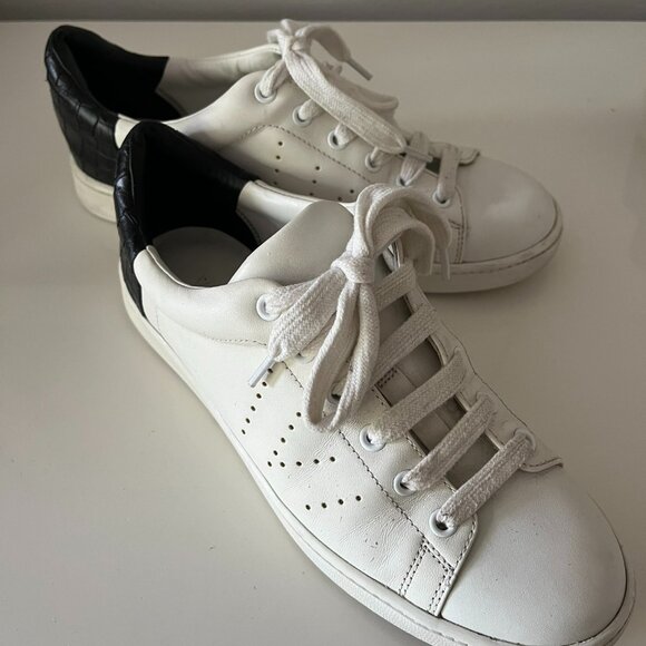VINCE - VARIN - PURE LEATHER WHITE/BLACK CROCO BACK - 36 - EXC. COND - Picture 4 of 4
